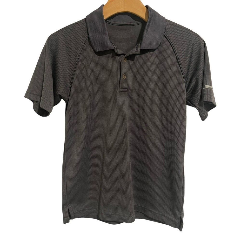 Slazenger Polo Shirt Boys Large Gray Kids Golf